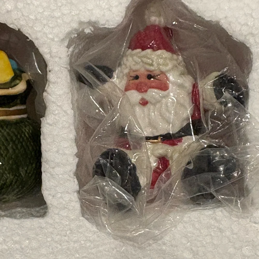 Vintage Fitz and Floyd Christmas Holiday Collection Set Incl Platter & Figurines